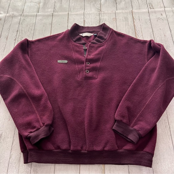 Vintage Columbia half-snap fleece pullover 90s Made in USA Sz L